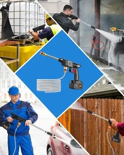 HIDROLAVADORA PORTATIL MULTIUSO CON 2 BATERIAS DE 98 V